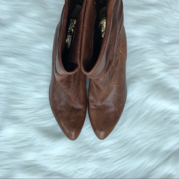 BCBGMaxAzria Brown Leather Ankle Bootie - Picture 5 of 8